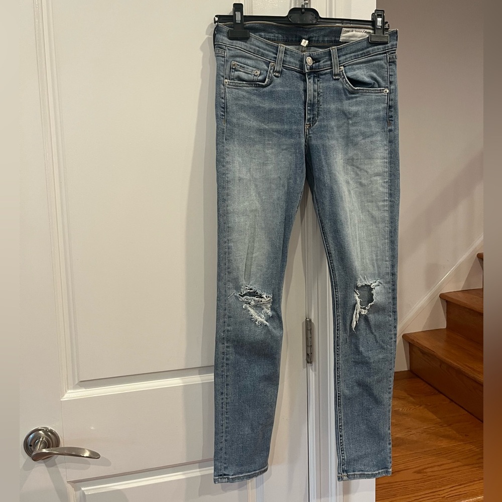 Rag & Bone Light Blue Distressed Jeans